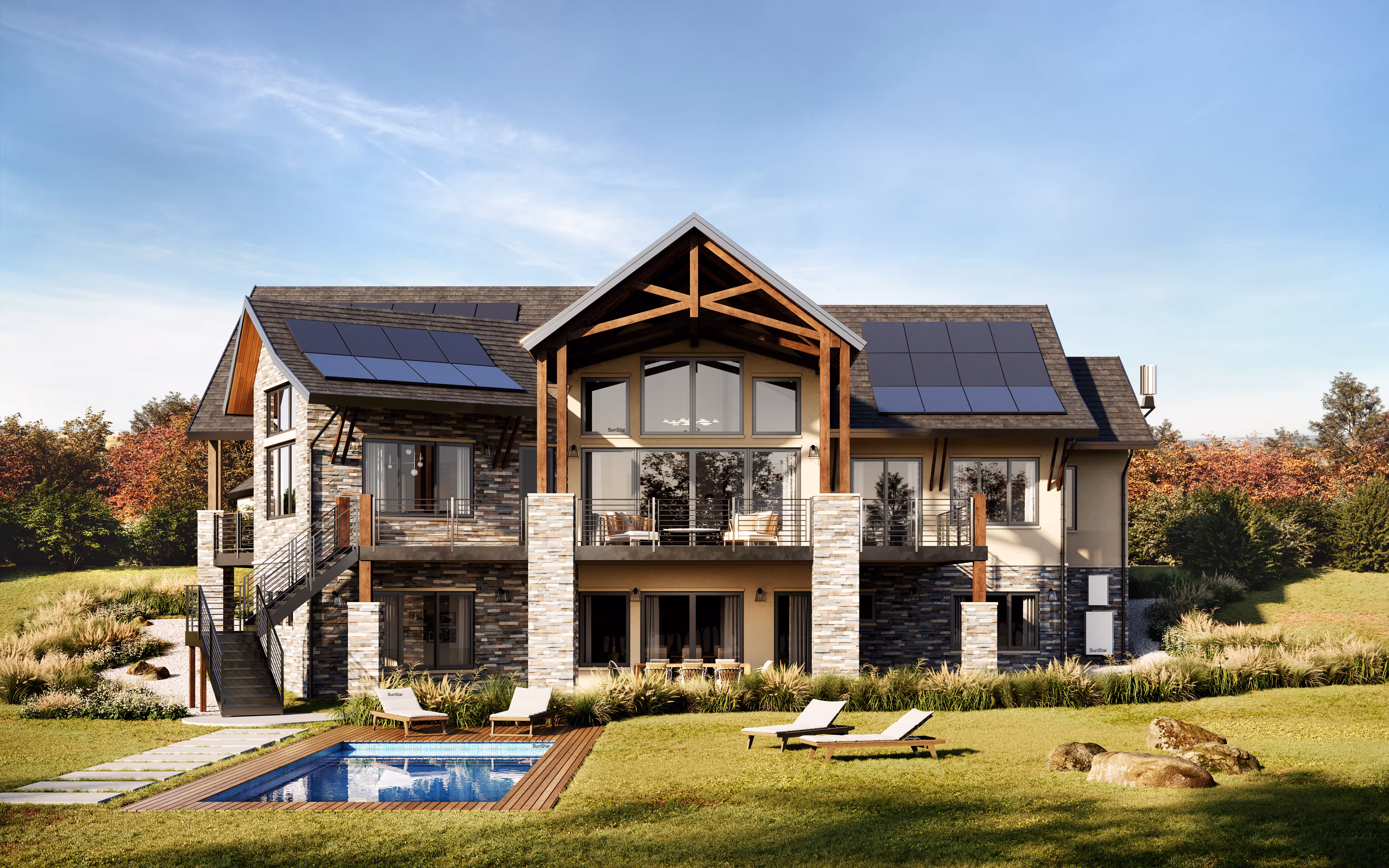 Solar panels on rooftop